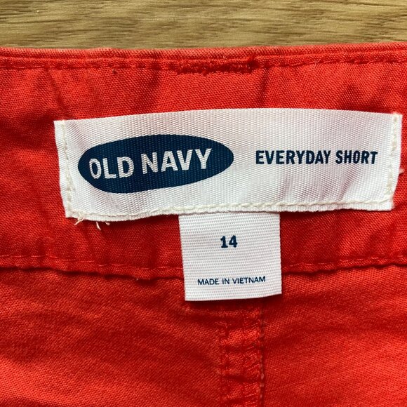 Old Navy Women's Everyday 4" Shorts Deep Orange Two Pockets, High Rise, sz 14 - Picture 3 of 7